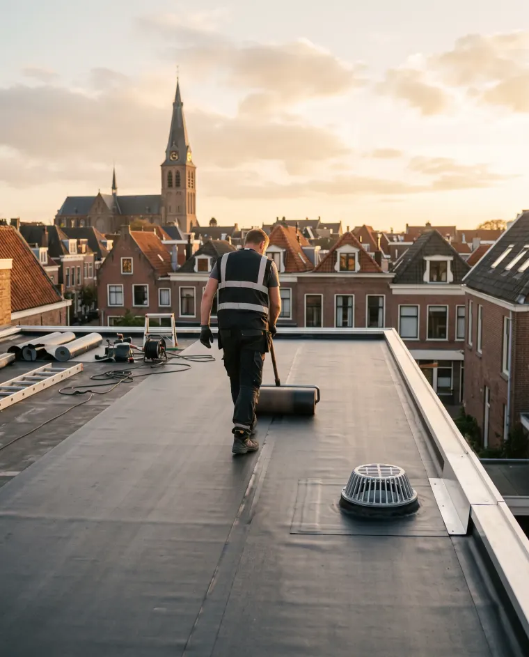 Plat dak vernieuwd in Haarlem