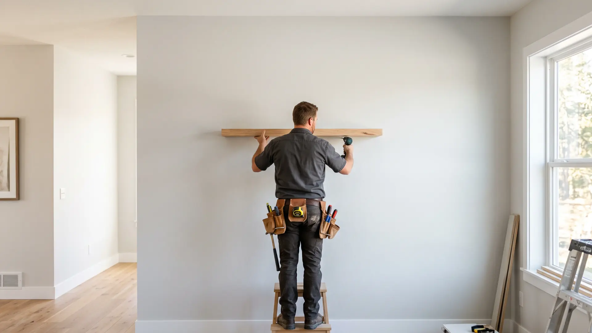 Klusser aan het werk in een woning